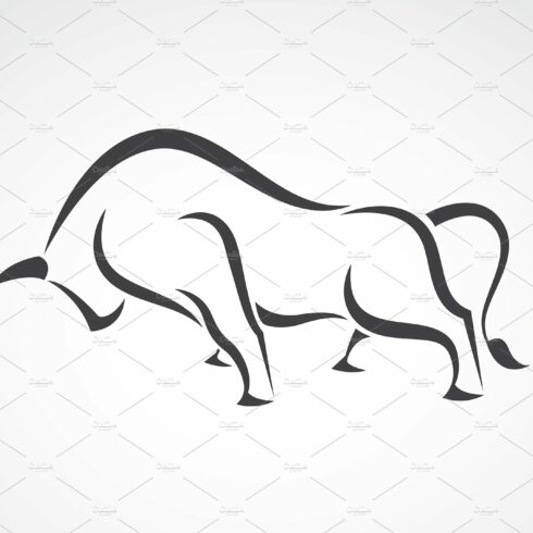 Vector of a bull design. Wild Animal cover image.