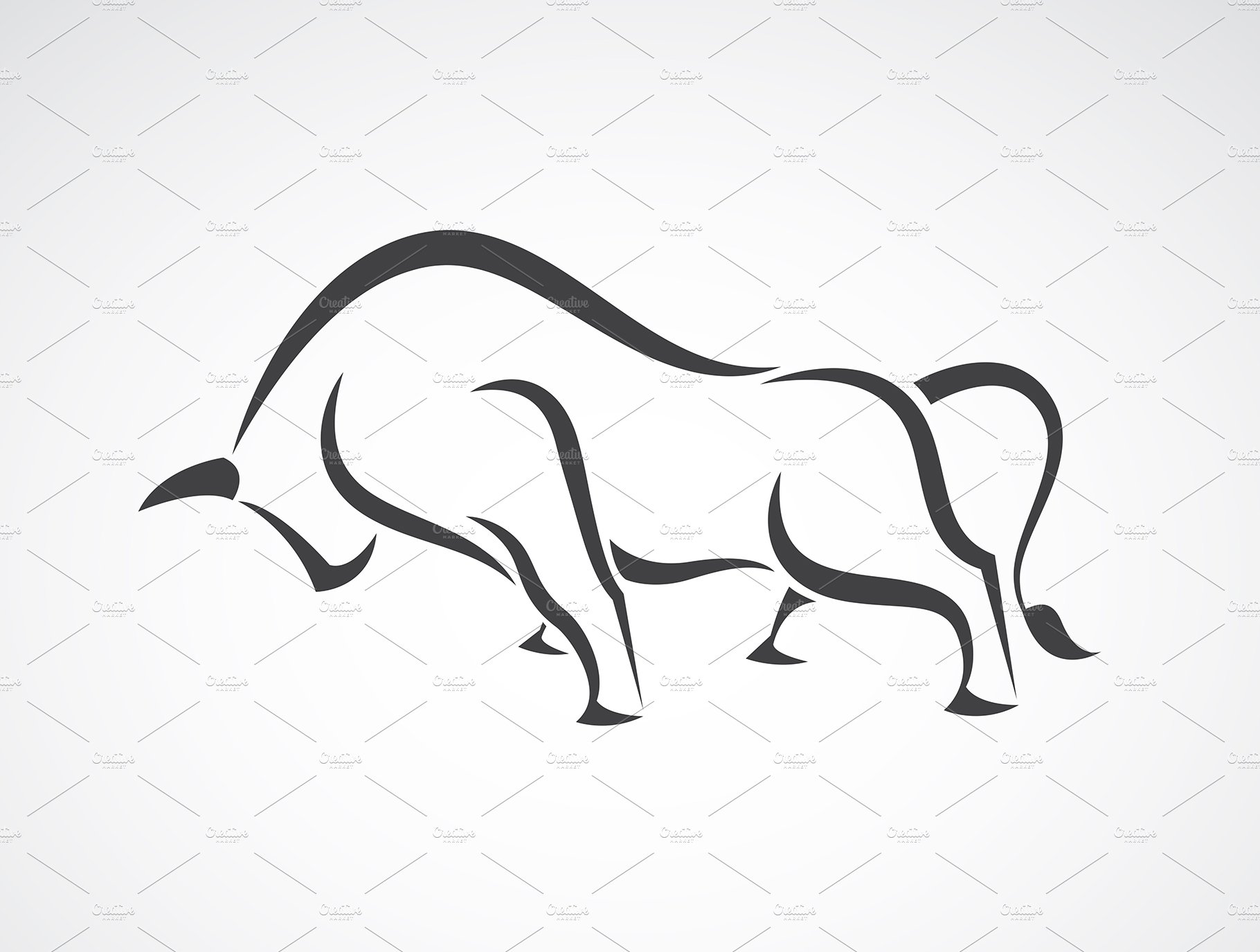 Vector of a bull design. Wild Animal cover image.