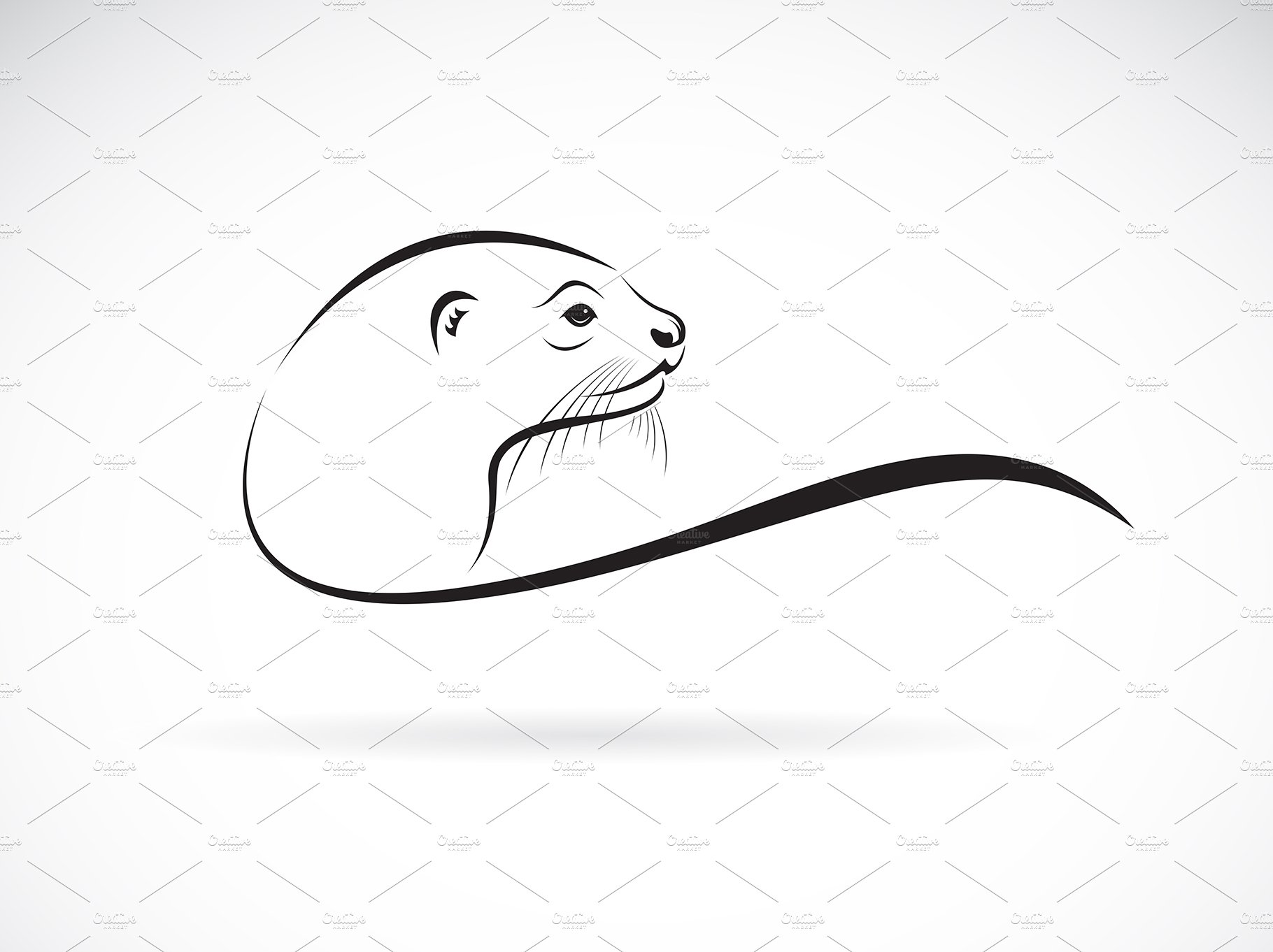 Vector of otter head design. Animal. cover image.