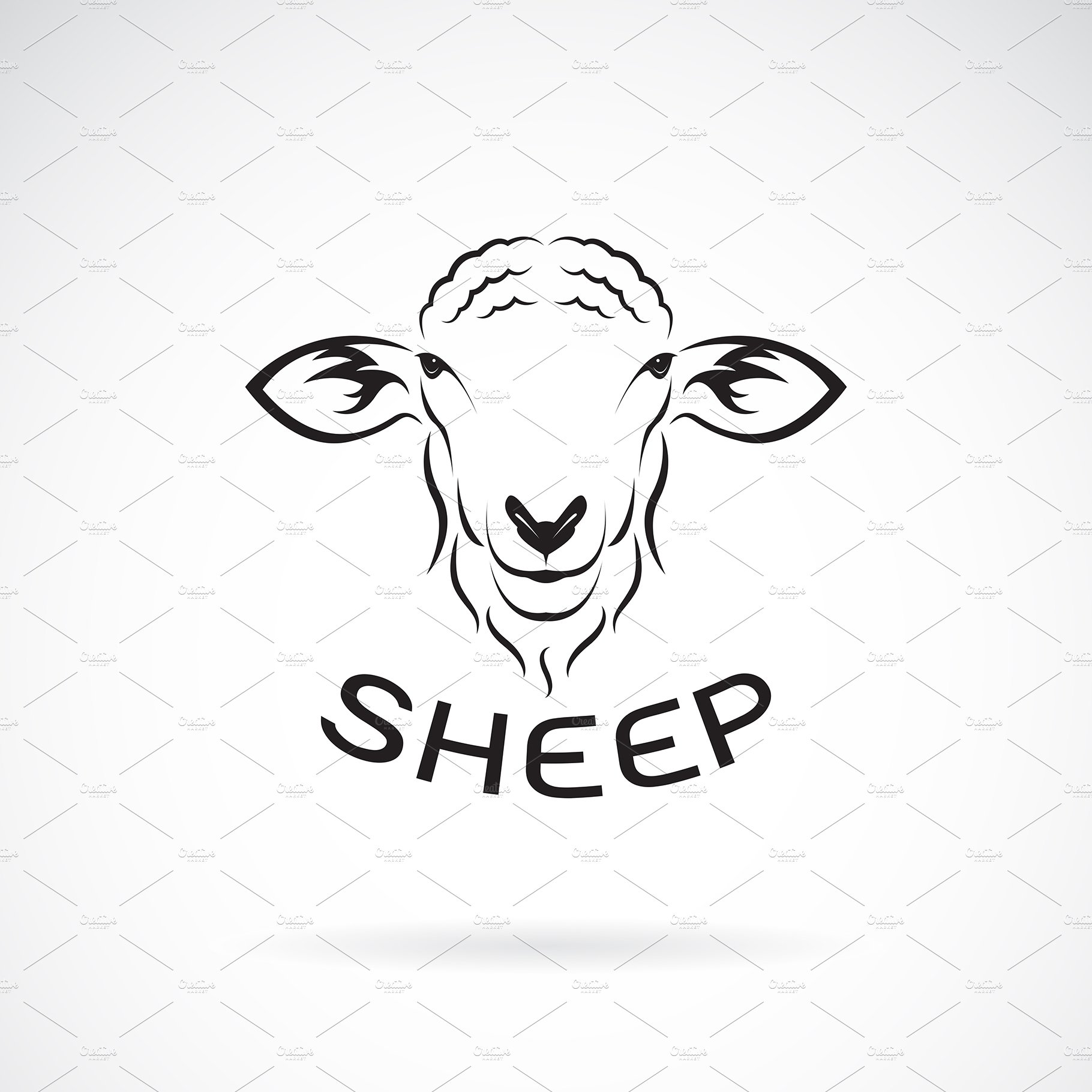 Vector of sheep head design. Animal. – MasterBundles