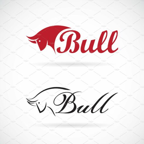 Bull head design and the letters. cover image.