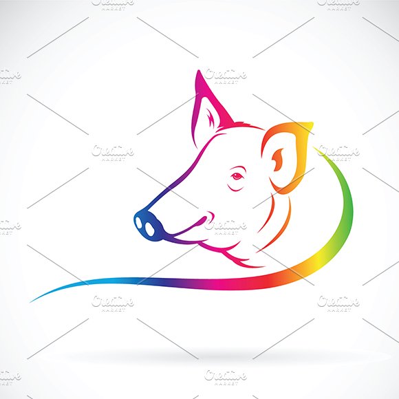 Vector of a pig logo cover image.