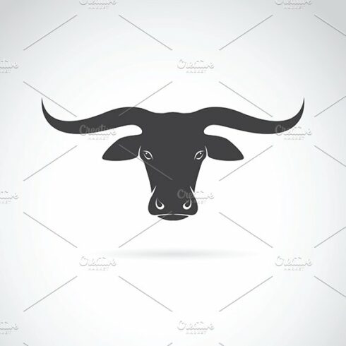 Vector of a bull head design.Animal. cover image.