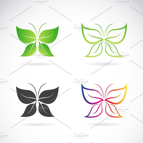 Vector group of butterfly design. cover image.