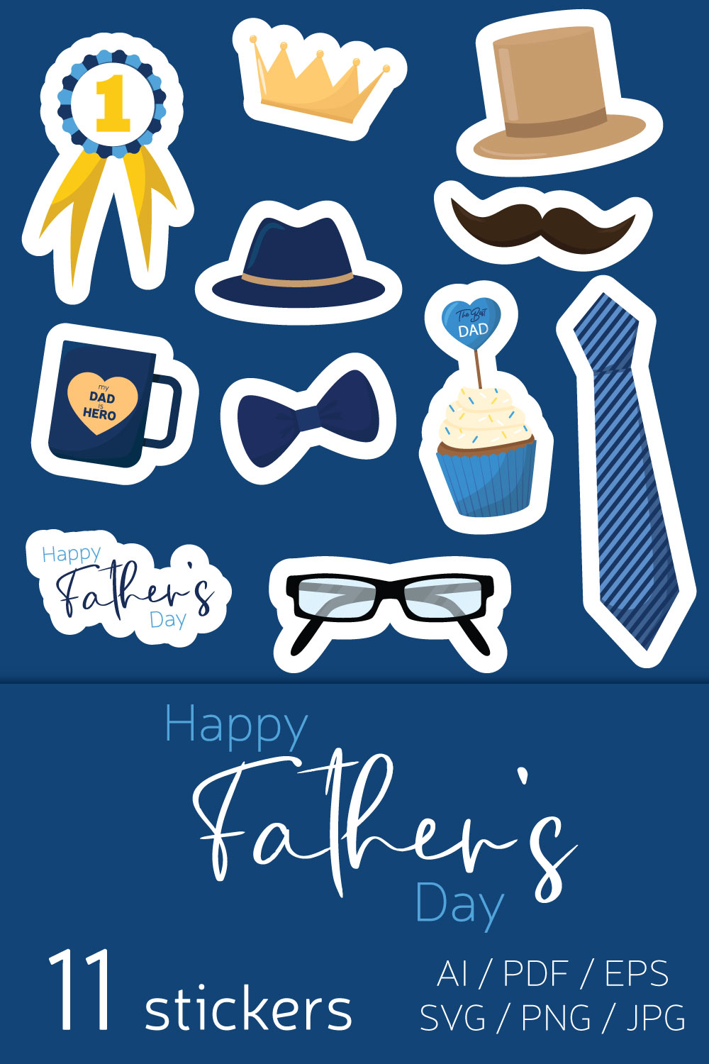 Clip art Father's Day stickers pinterest preview image.