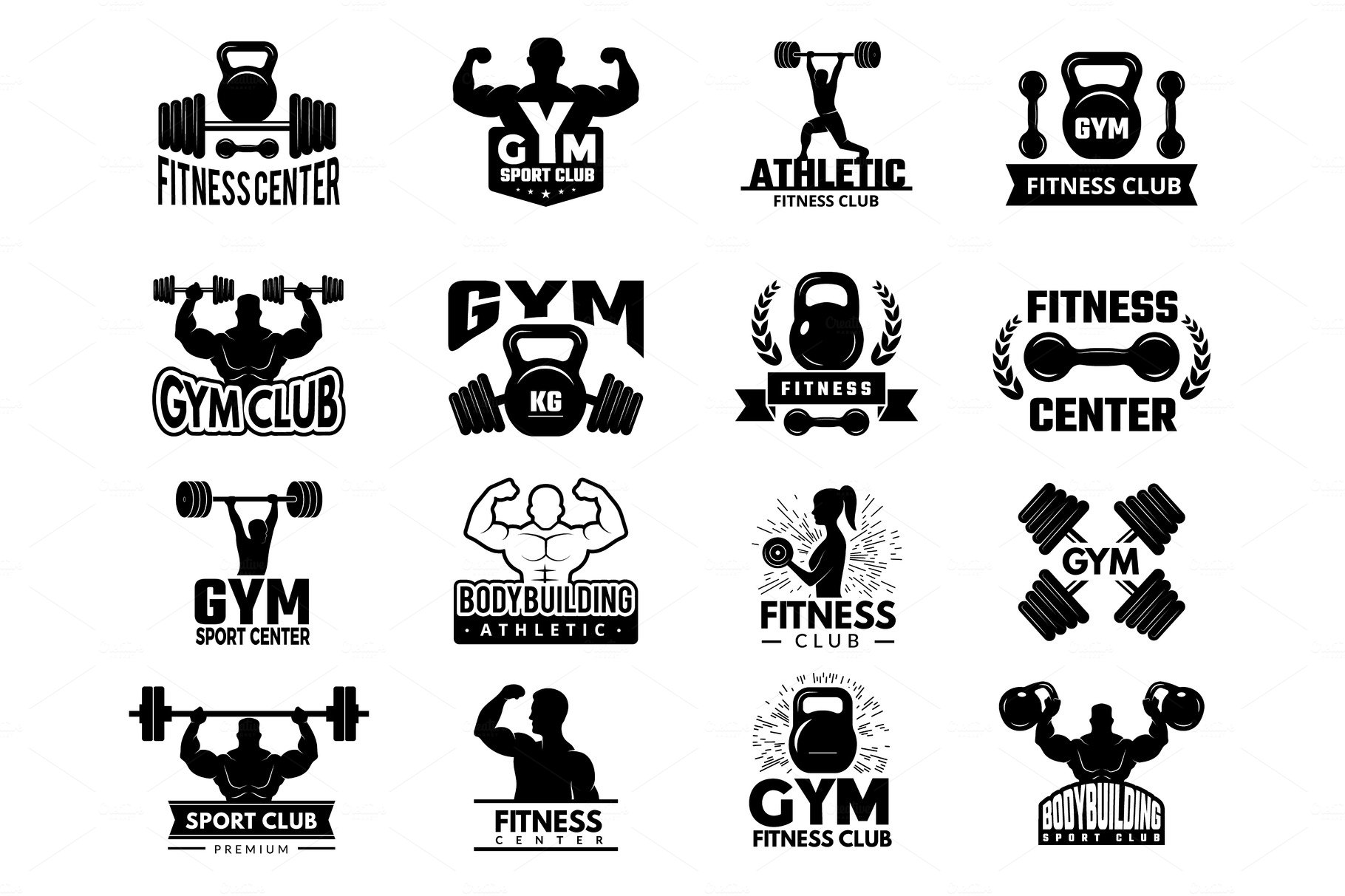 Badges sport. Fitness athletic gym cover image.