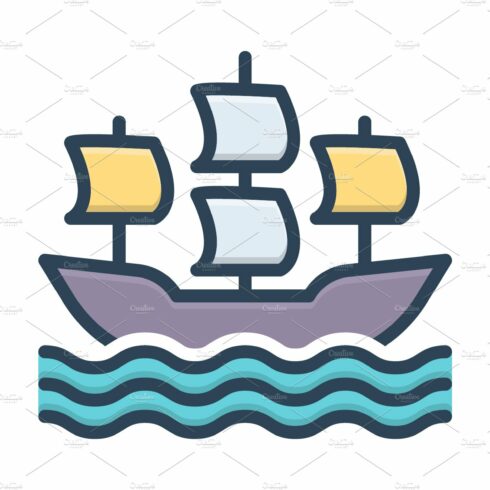 Sailing ship icon cover image.