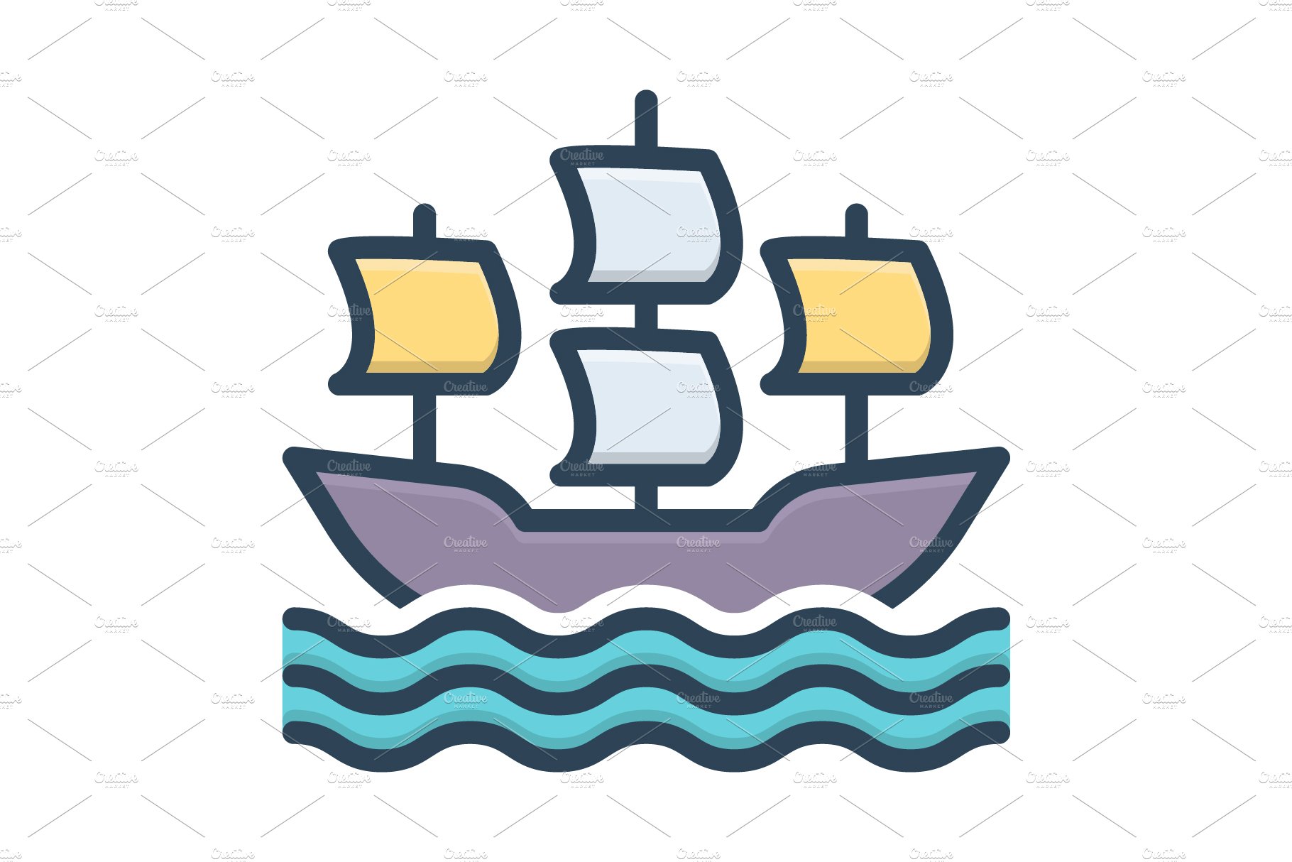 Sailing ship icon cover image.