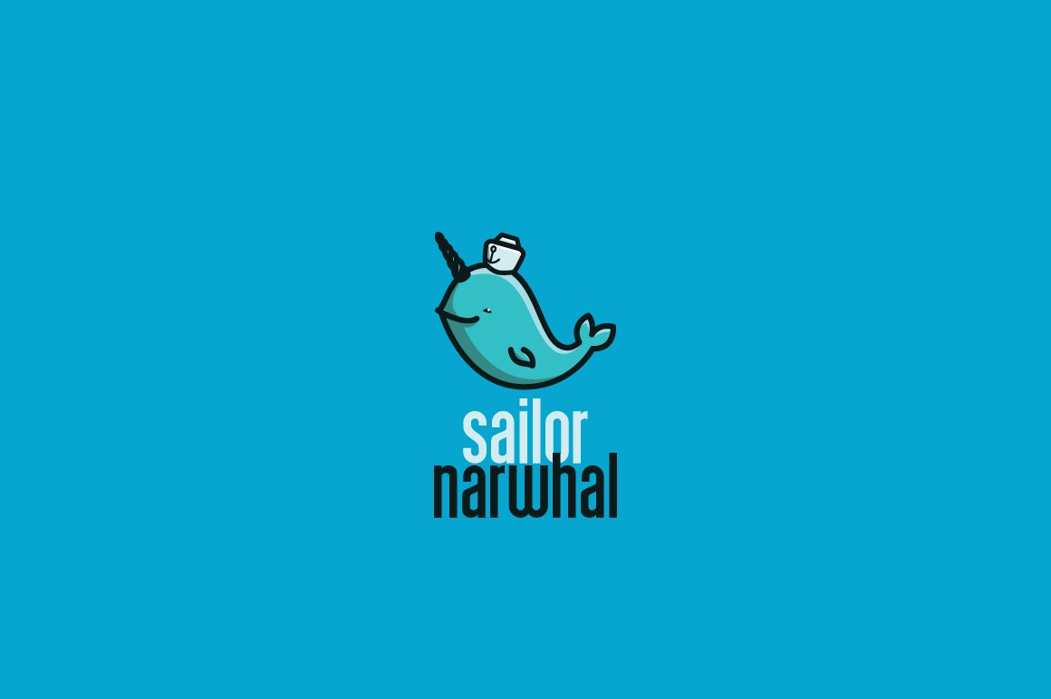 Sailor Narwhal Logo Template cover image.