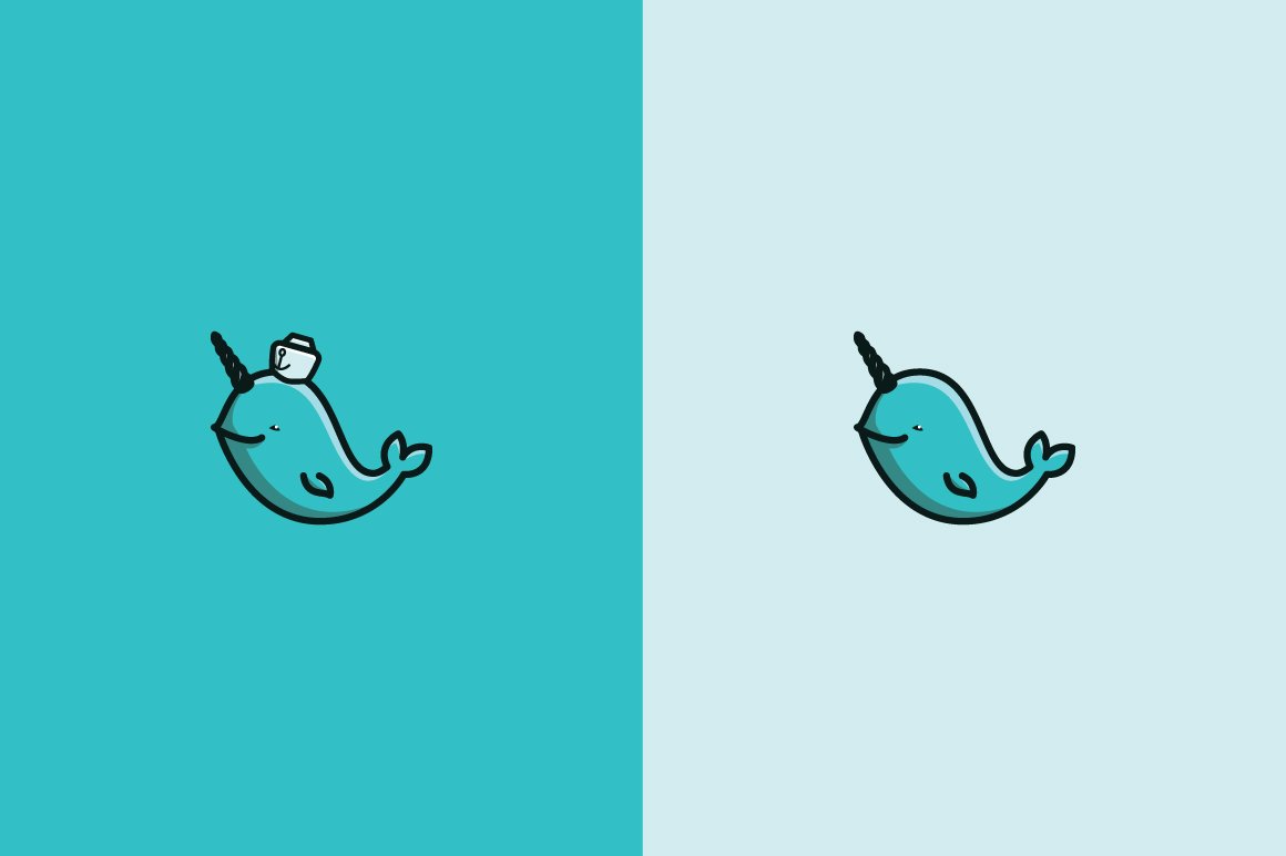 Sailor Narwhal Logo Template preview image.