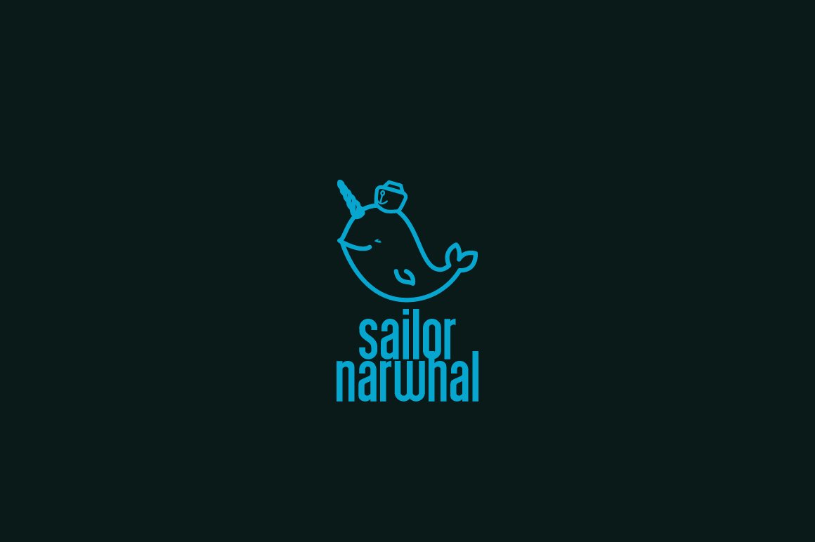 sailor narwhal logo template 04 764