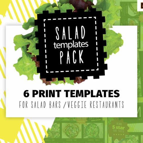 Salad Restaurant Menu Template Pack cover image.