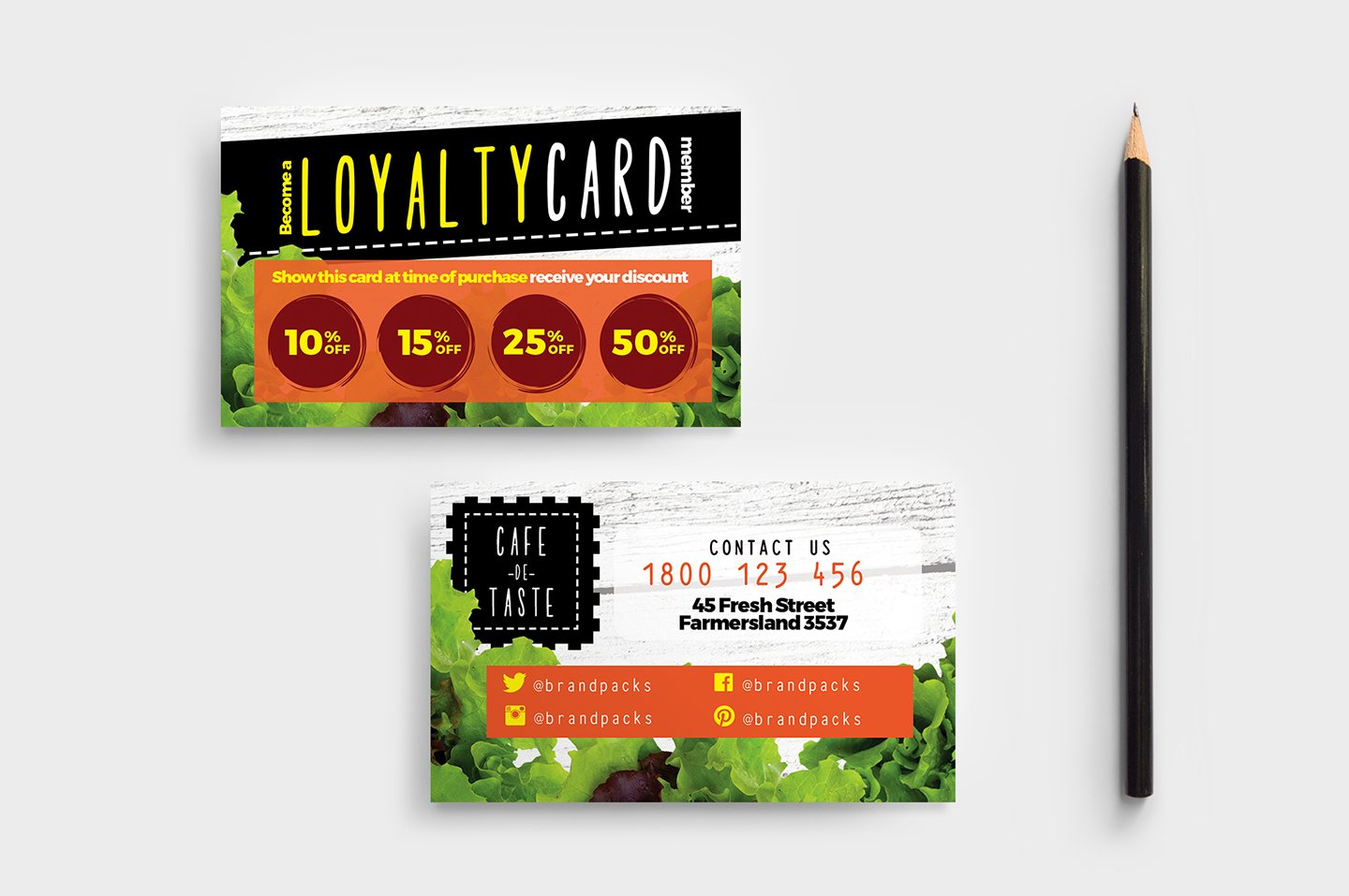 salad restaurant loyalty card template 4