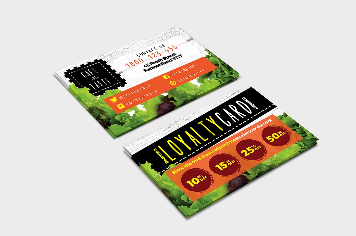 salad restaurant loyalty card template 2 739