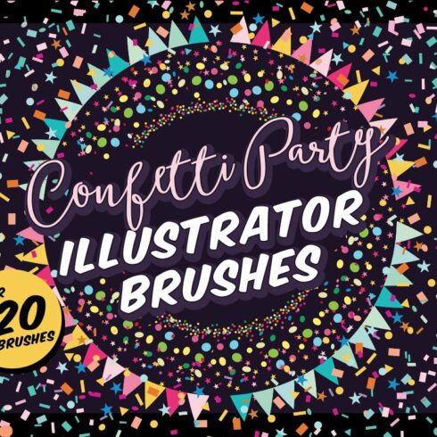 Confetti Party Illustrator Brushes cover image.