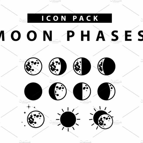 Moon Phases Icon Set cover image.