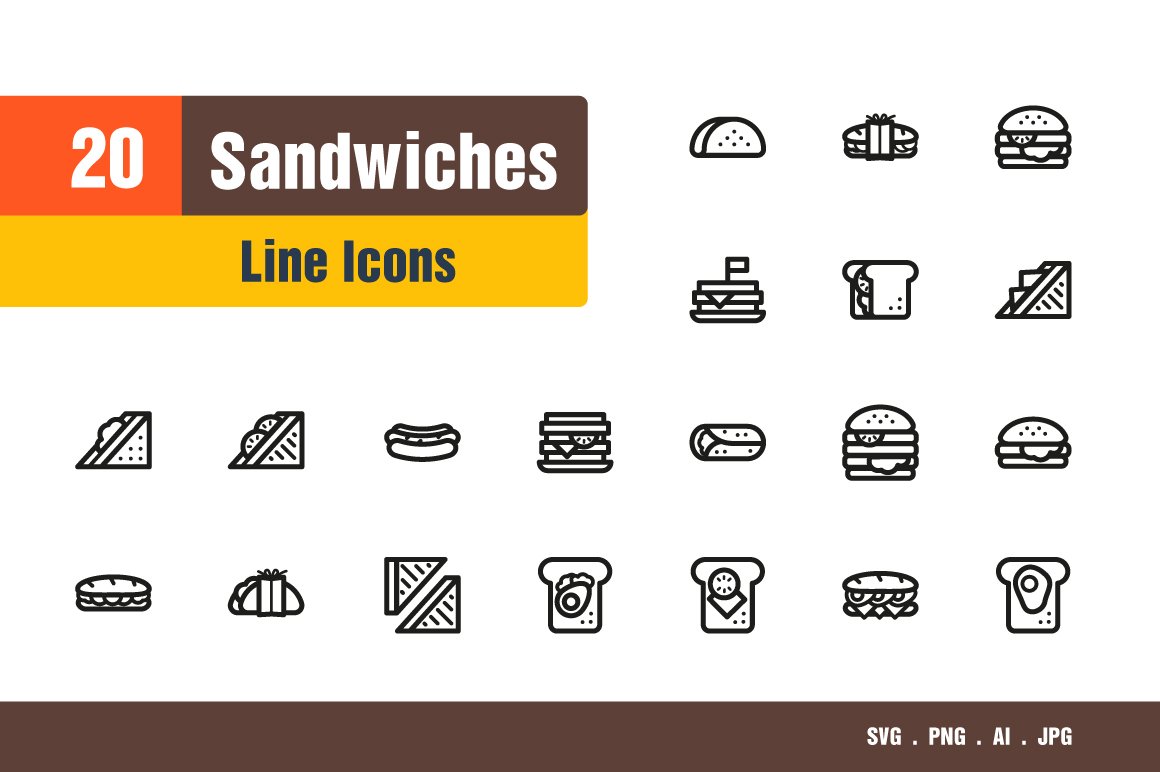Sandwiches Icons cover image.