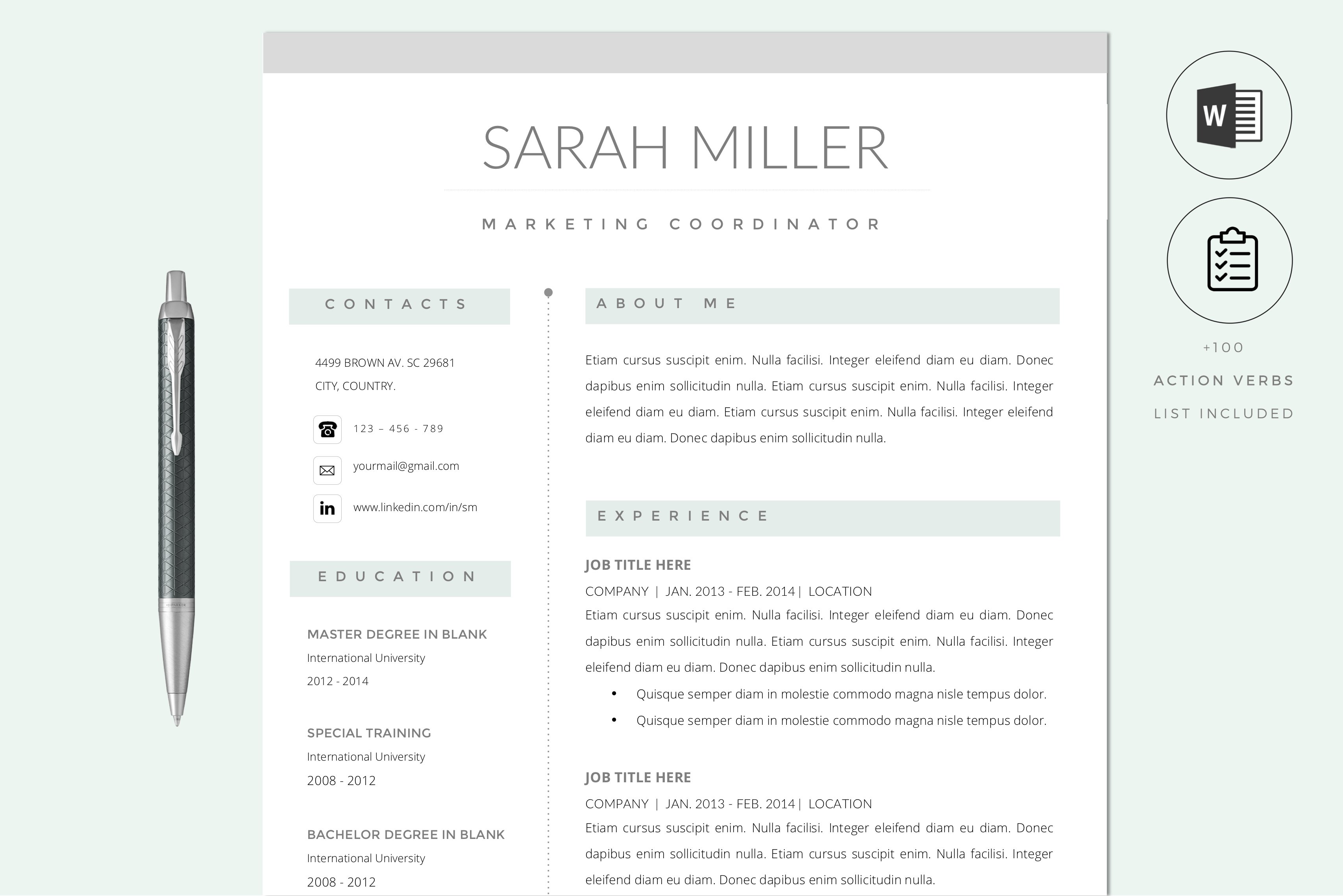 Resume CV Template & Cover Letter cover image.