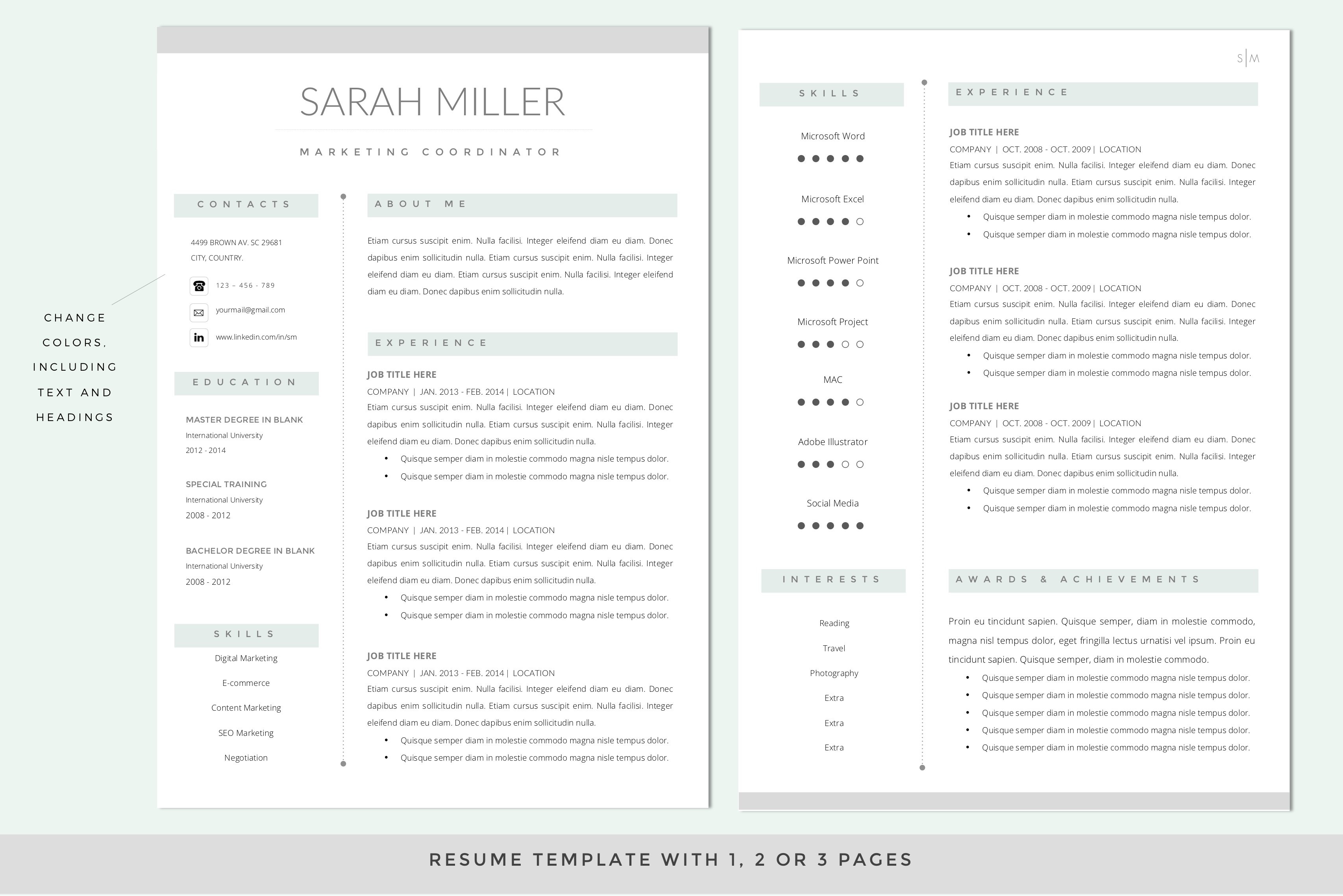 Resume CV Template & Cover Letter preview image.