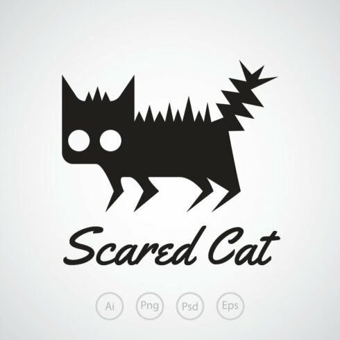 Scared Cat Logo Template cover image.