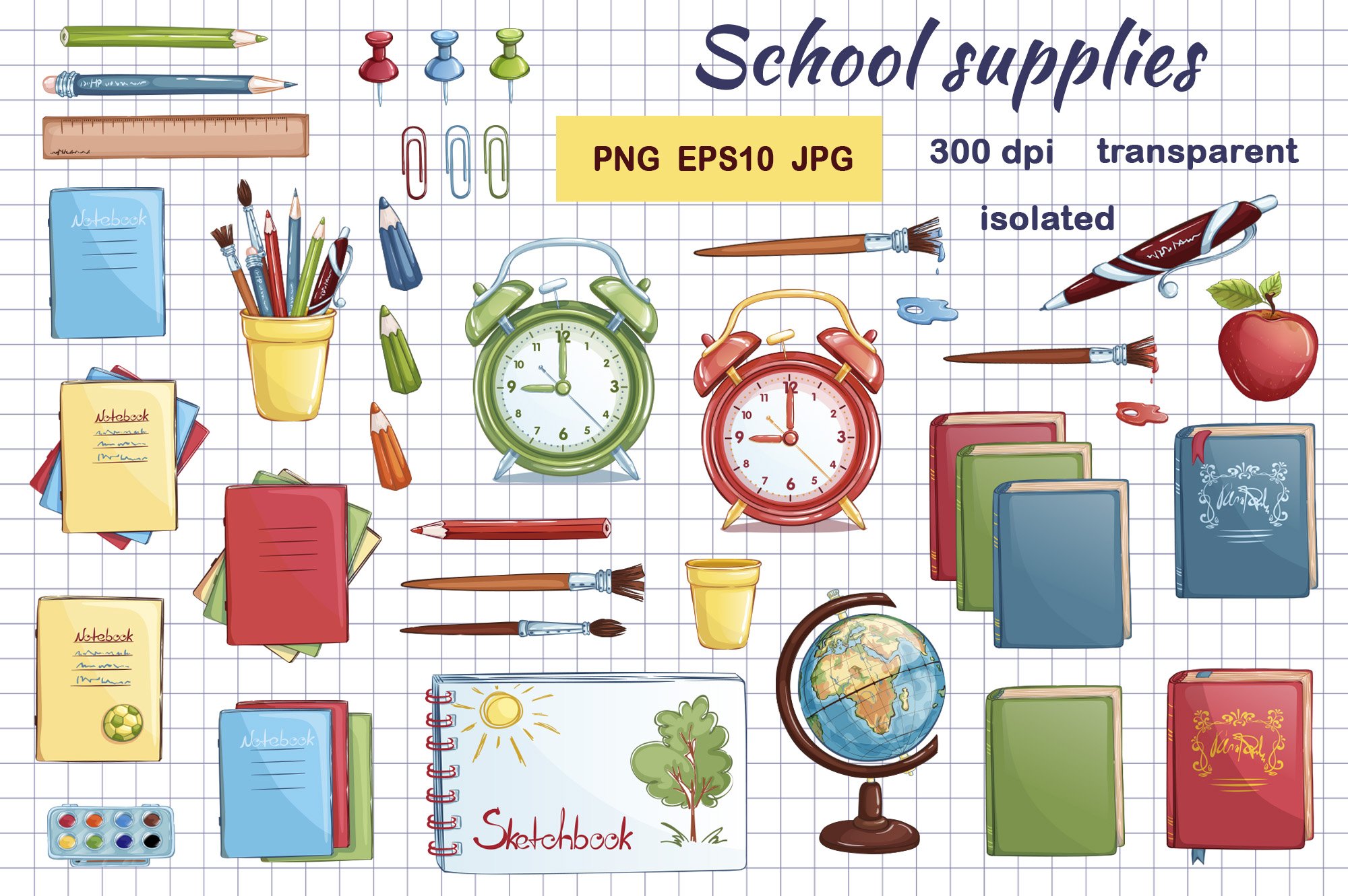 Back to school. Vector set preview image.