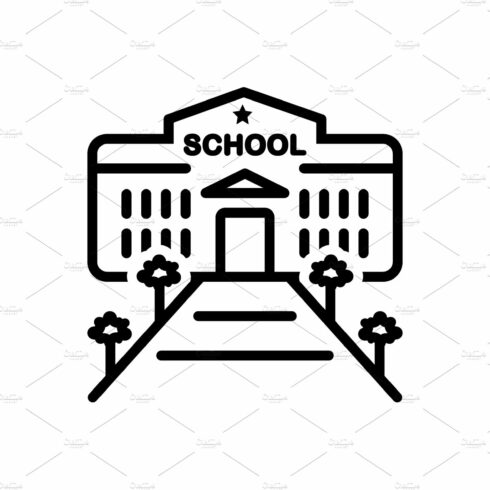 School building icon cover image.