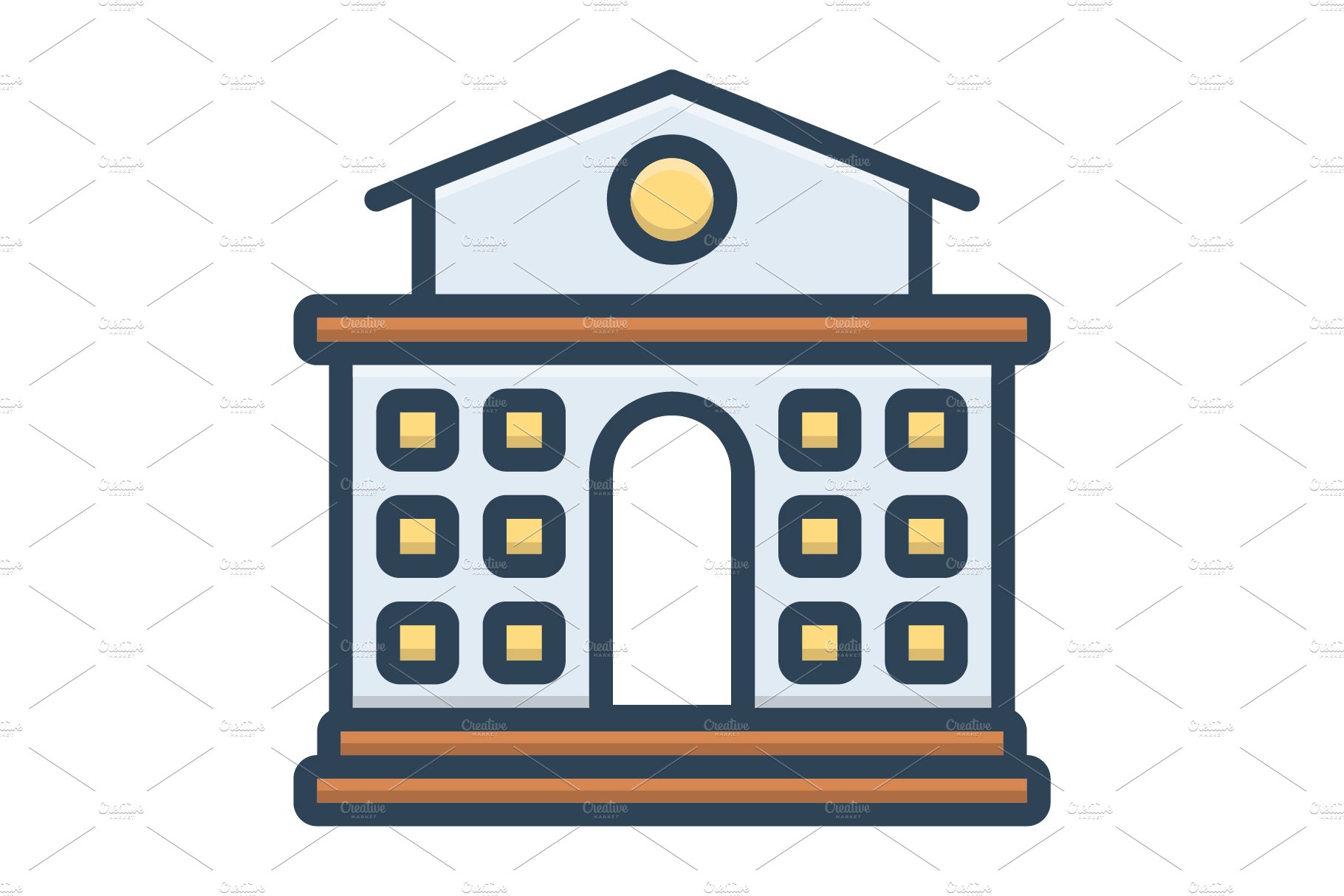 School building icon cover image.