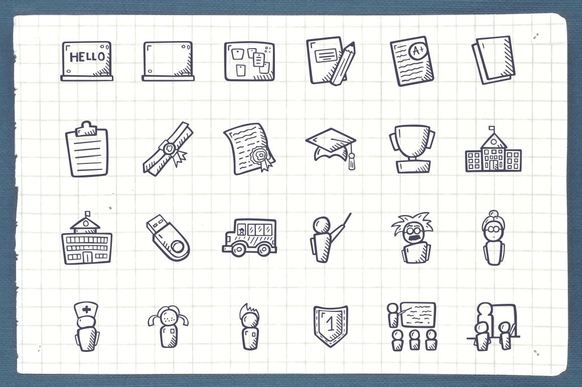 School - Hand Drawn Icons preview image.