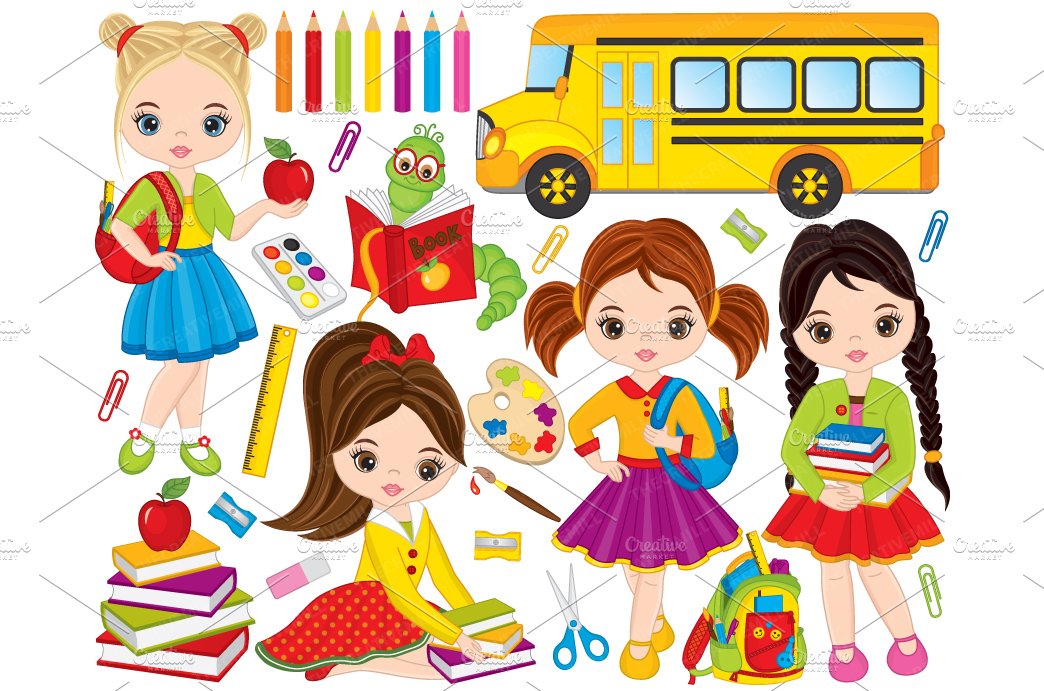 Vector School Clipart cover image.