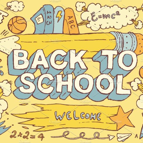 Back to school background cover image.
