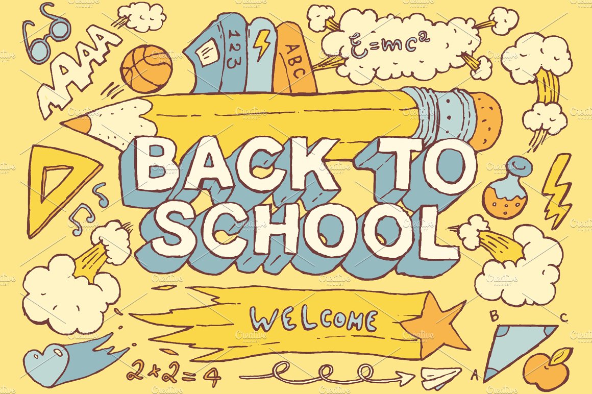 Back to school background cover image.