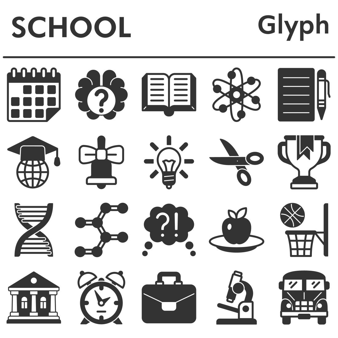 Set, school icons set_1 cover image.