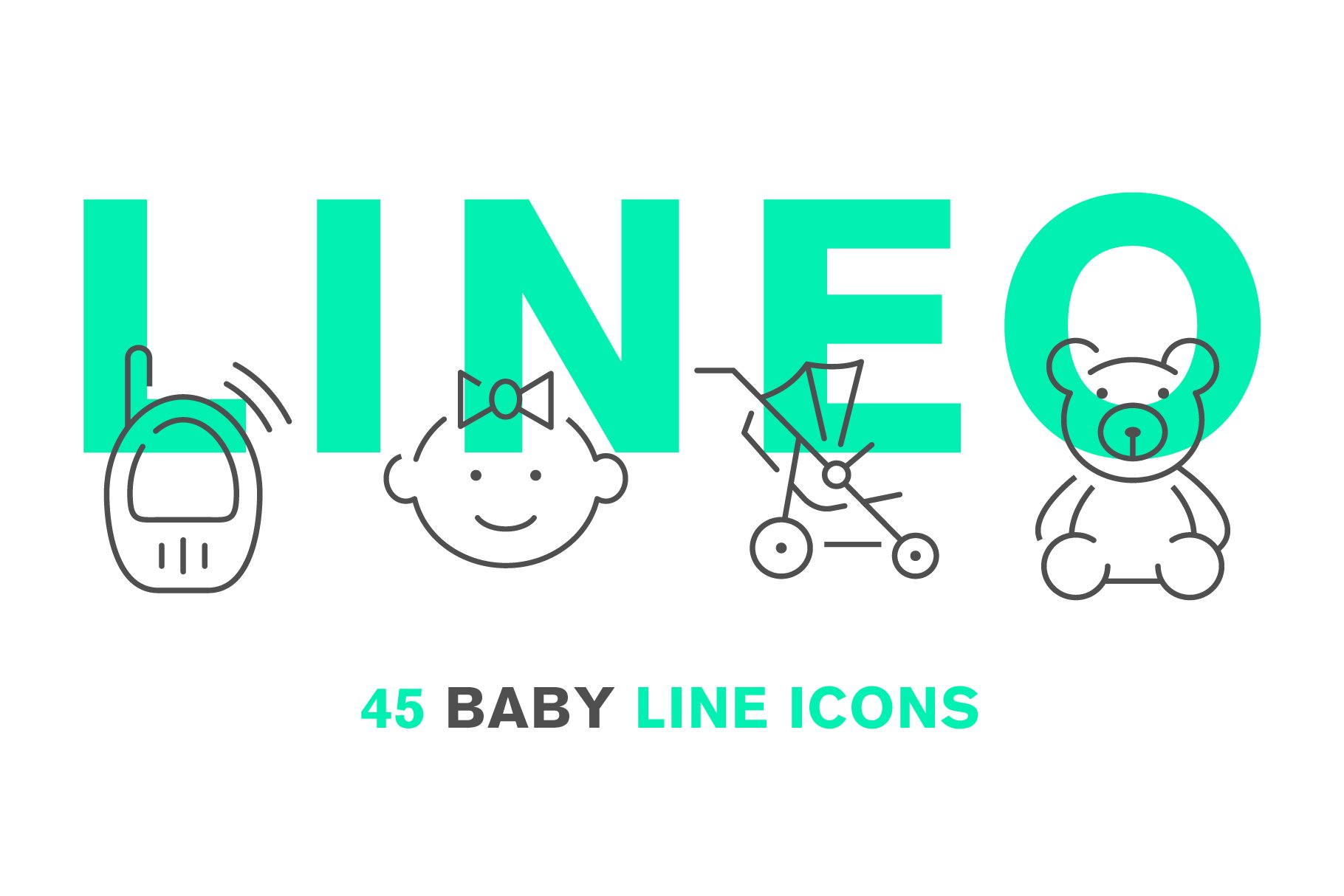 LINEO - 45 BABY ICONS cover image.