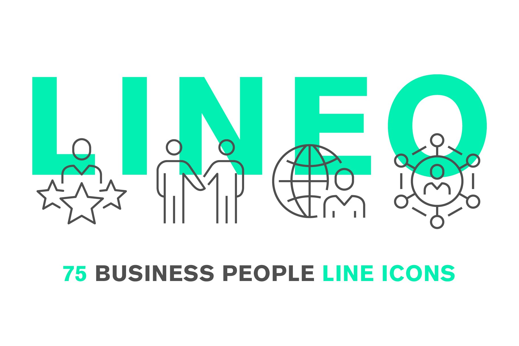 LINEO - 75 BUSINESS PEOPLE ICONS cover image.