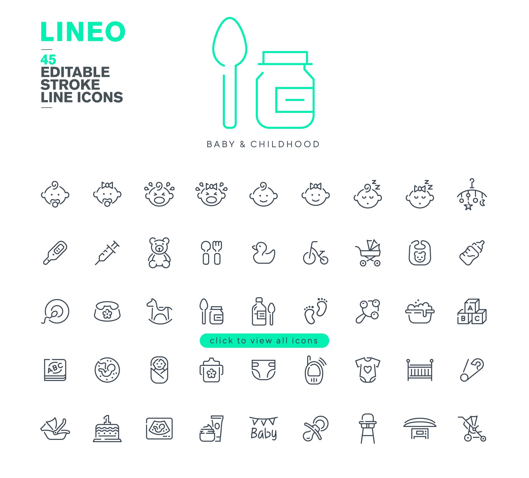 LINEO - 45 BABY ICONS preview image.