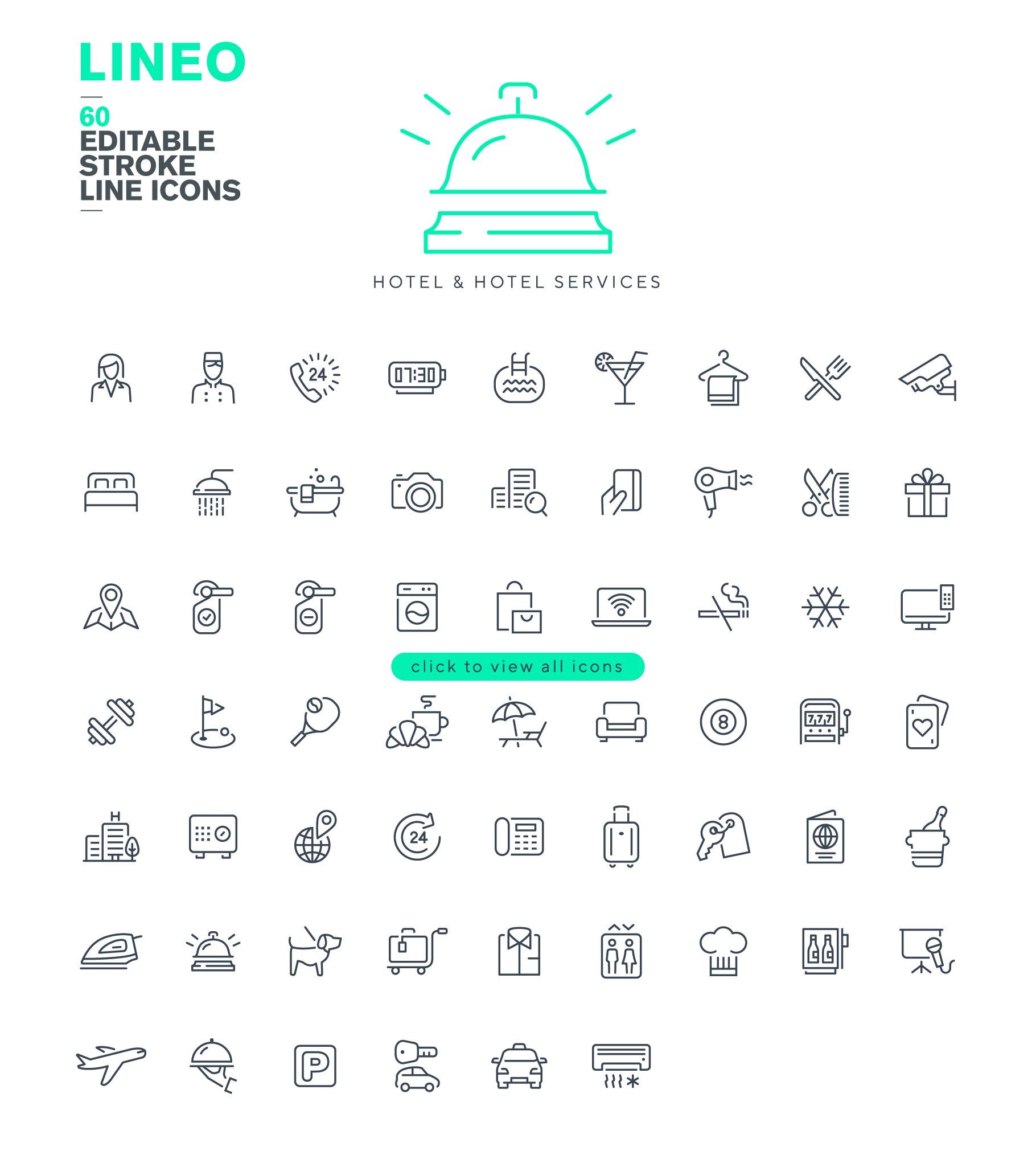 60 HOTEL ICONS preview image.