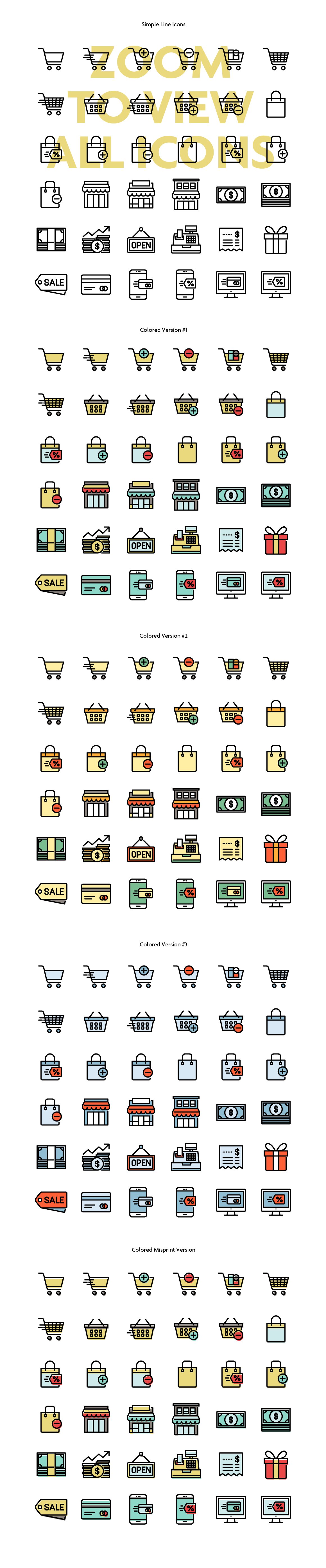 Shopping Line Icons preview image.