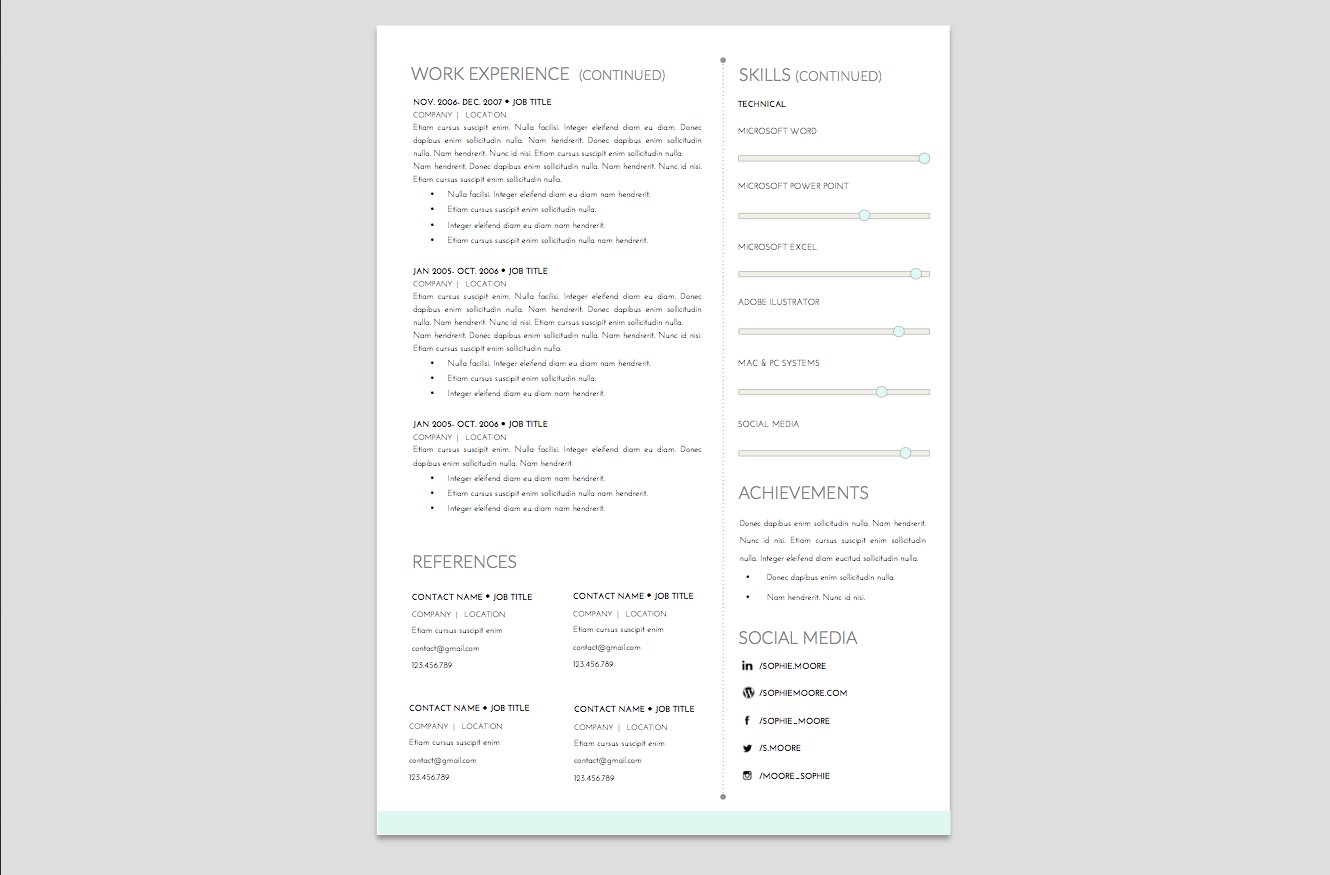 Resume Template + Cover Letter WORD preview image.