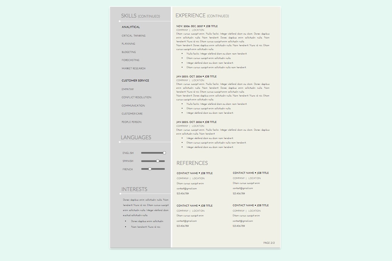 Giulia Rossi Resume Template + Cover preview image.