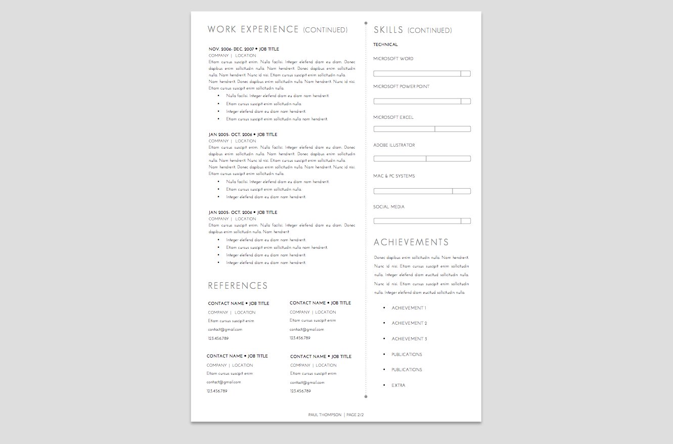 Resume Template + Cover Letter WORD preview image.