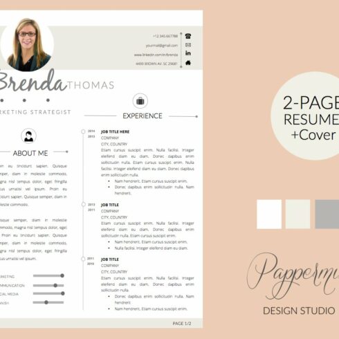 Resume Template + Cover Letter WORD cover image.