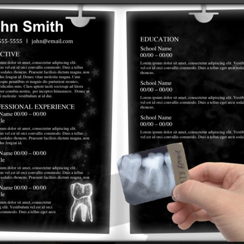 "Dentist " Template Resume cover image.