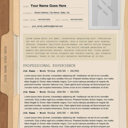 "Manila Folder" Template Resume cover image.