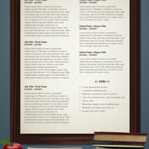 "Teacher" Template Resume cover image.