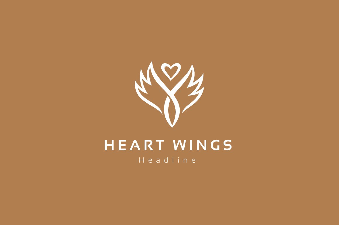 Heart wings logo template. cover image.