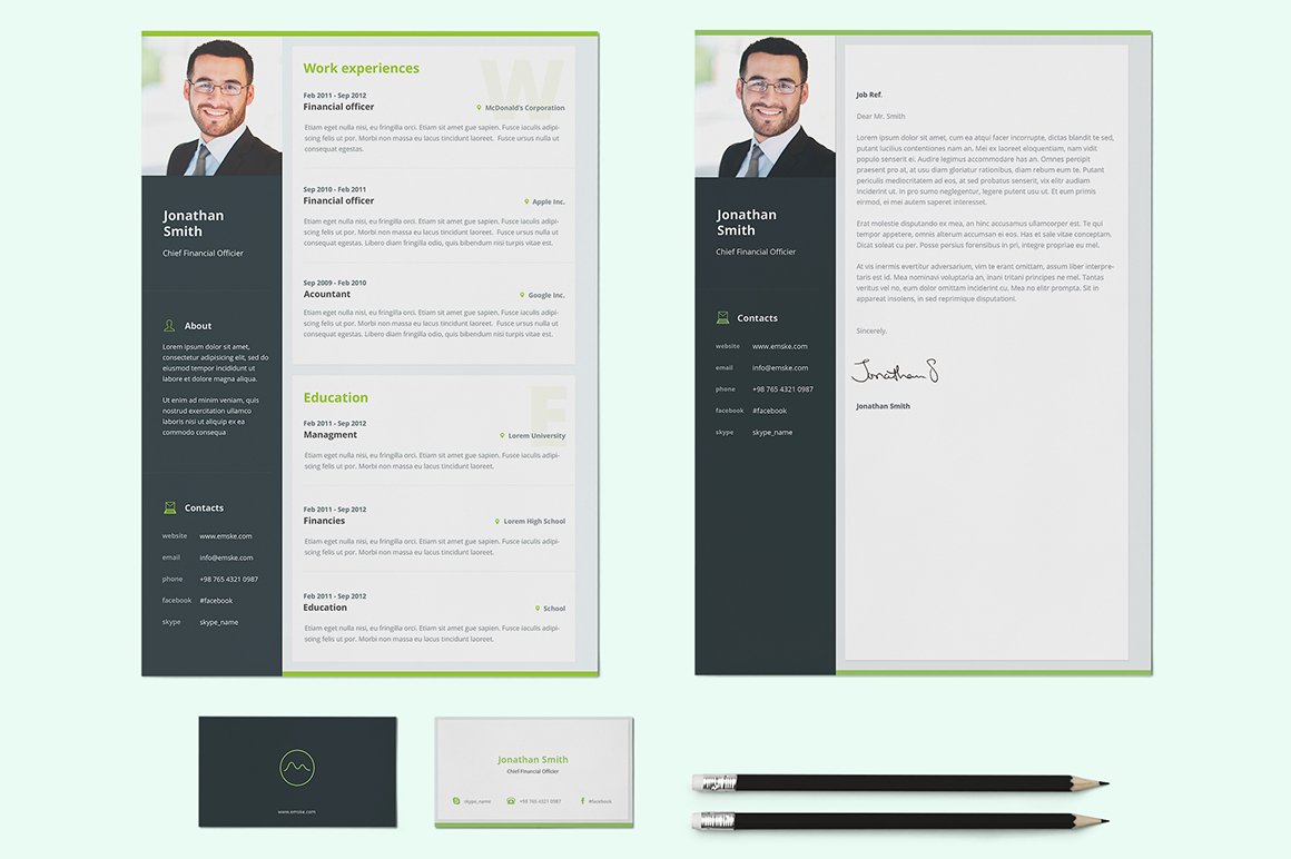 Resume / CV - "Pro Material" preview image.