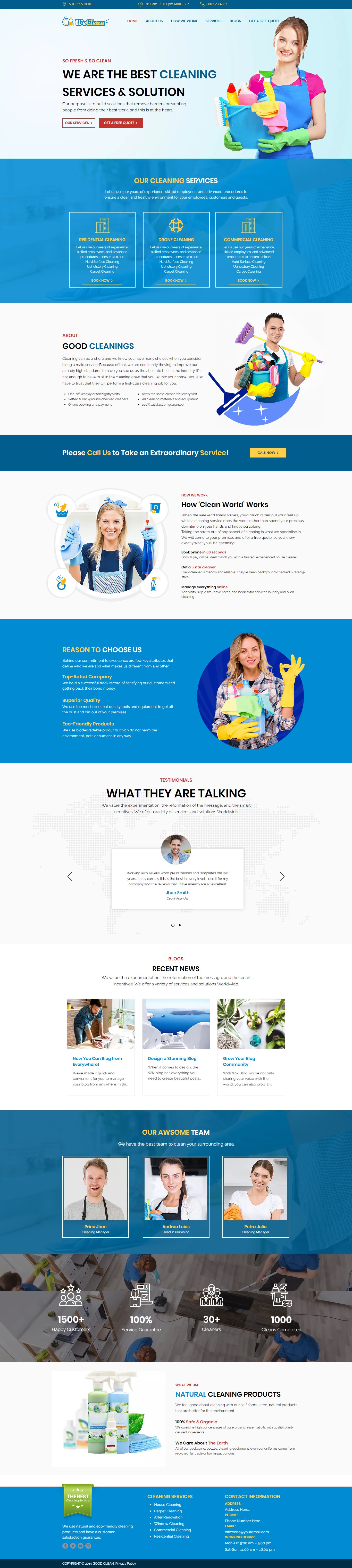 Wix Theme for Cleaning Services preview image.