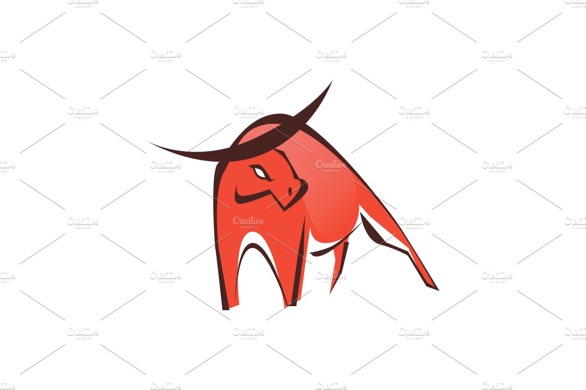 Stylish red bull logo symbol cover image.