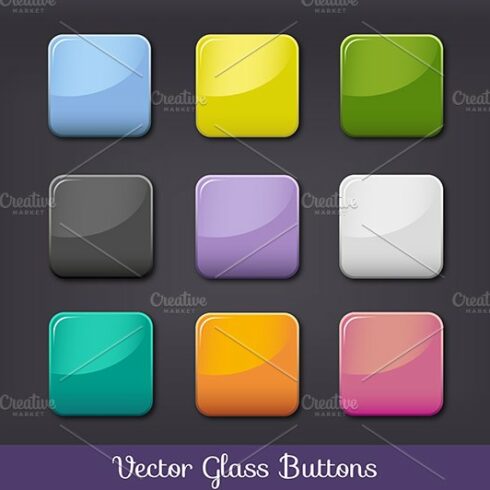 Vector glass buttons cover image.
