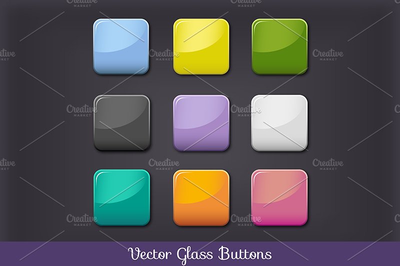 Vector glass buttons cover image.